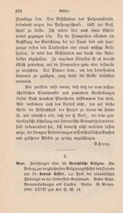 674-682 [Rezension] Kessler, Konrad, Mani