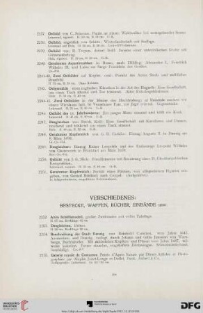 Verschiedenes: Bestecke, Waffen, Bücher, Einbände usw. (Nr. 2252-2381)