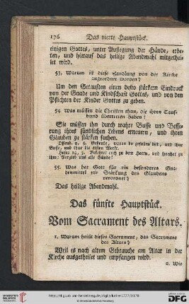Das fuenfte Hauptstueck: Vom Sacrament des Altars