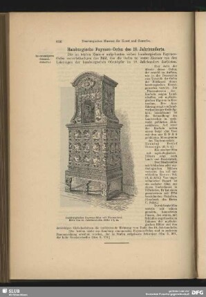 Hamburgische Fayence-Oefen des 18. Jahrhunderts