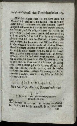 Fünfter Abschnitt. Von den Schwachheiten, Nervenkrankheiten.