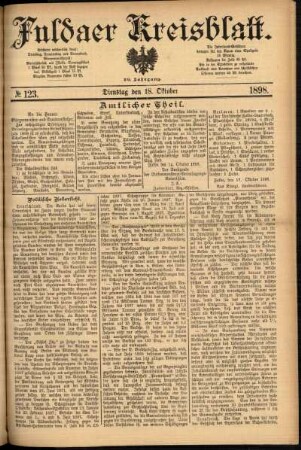 Ausgabe vom Dienstag, den 18. Oktober 1898.