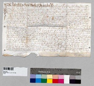 Propst Patritius [I.] und das Kapitel von Baumburg überlassen an Sebastian Erndl und dessen zukünftige Frau Maria die Schlosserbehausung zu Altenmarkt und beide Fleischbänke zu Leibgeding. Das Haus ist dem Sebastian Erndl von seinem Vetter Simon Erndl, Metzger, und dessen Frau Helena übergeben worden. Außer der Stift haben sie bestimmte Fleischstücke an das Kloster zu liefern.; S1: Propst Patritius [I.] von Baumburg; S2: Kapitel von Baumburg
