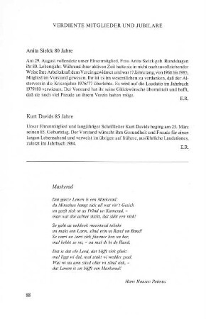 Verdiente Mitglieder und Jubilare