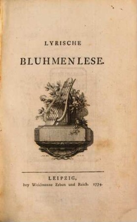 Lyrische Bluhmenlese, [1]
