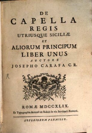De capella Regis Siciliae et aliorum Principum