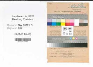 Entnazifizierung Georg Bebber , geb. 30.05.1910 (Postbeamter)