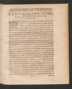Pervigilium Veneris, De Diversitate Entis.