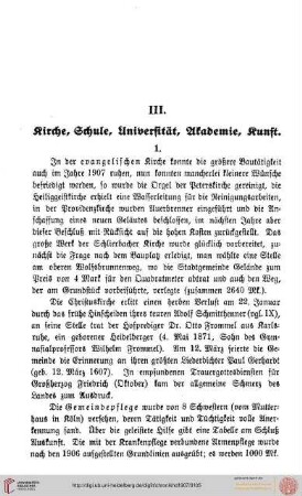 III. Kirche, Schule, Universität, Akademie, Kunst