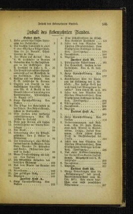 Inhalt des siebenzehnten Bandes