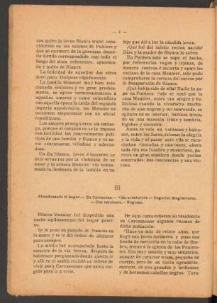 III : Abandonando el hogar. - En Carcasona. - Vida aventurera. - Negocios desgraciados. - Dos versiones. - Regreso.