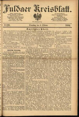 Ausgabe vom Dienstag, den 09. Oktober 1894.