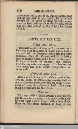 Recipes for the sick