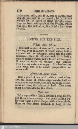 Recipes for the sick