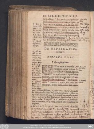 De Replicationibus. Titulus XIIII.