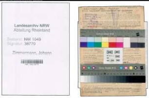 Entnazifizierung Johann Zimmermann , geb. 02.06.1902 (Buchhalter)