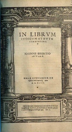 In Librvm Ivdicvm Et Rvth Commentarii