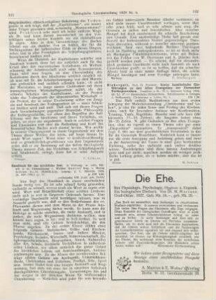 142 [Rezension] Niebergall, Friedrich, Kurze homiletische Einführungen zu den Alten Evangelien der Eisenacher Perikopenreihen