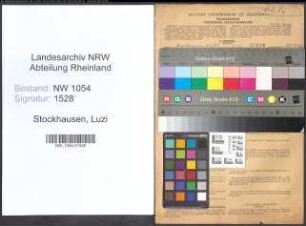 Entnazifizierung Luzi Stockhausen , geb. 30.09.1914 ()