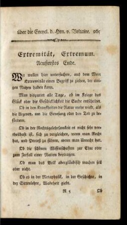 Extremität, Extremum