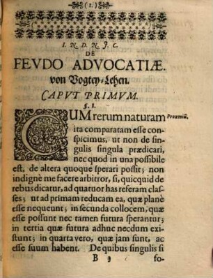 Disputatio Inauguralis Iuridica, De Feudo Advocatiae vulgo von Vogtey-Lehen
