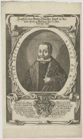 Bildnis des Joachim, Fürst zu Anhalt