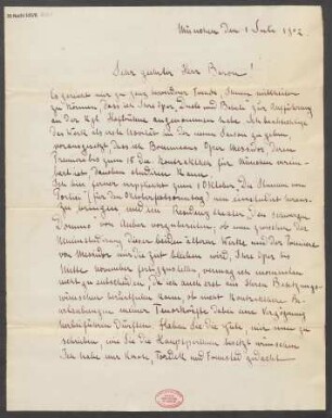 Brief an Karl von Kaskel : 01.07.1902