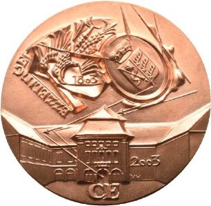 Medaille von Victor Huster auf den Verlust der Reichsfreiheit Esslingens und die Angliederung an Württemberg