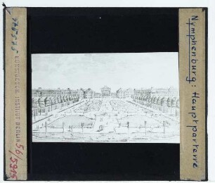 München, Schloss Nymphenburg,München, Schlosspark Nymphenburg,unbekannt, Ansicht des Schlosses Nymphenburg, Stadtseite (Zeichnung) : Ansicht der Stadtseite