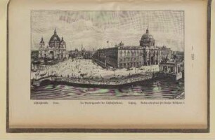 Schloßbrücke. Dom. Im Vordergrunde der Schleusenkanal. Schloß. Nationaldenkmal für Kaiser Wilhelm I.