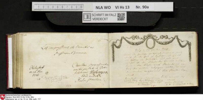 Stammbuch des Ernst Philipp Ludwig Zellmann (1763-1795) aus
                           Braunschweig