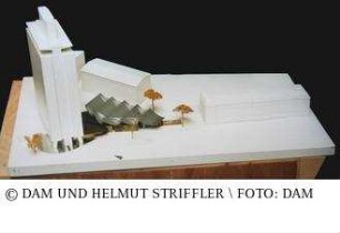 BASF Info-Pavillon - Modell des Gesamtgebäudes mit Umgebung