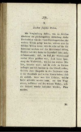X. Zeichen falscher Wehen.