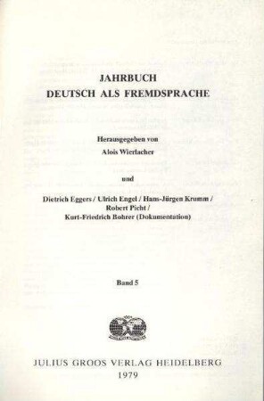 Linguistik - Grammatik - Deutsch als Fremdsprache