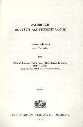 Linguistik - Grammatik - Deutsch als Fremdsprache