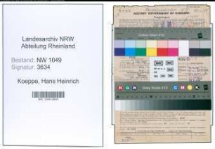 Entnazifizierung Hans Heinrich Koeppe , geb. 04.06.1894 (Maschinenbaumeister)