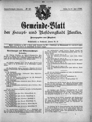 1898,25: No. 25, 19. Juni 1898