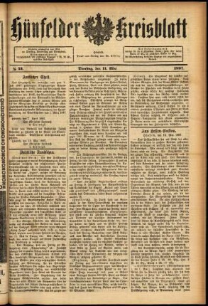 Ausgabe vom Dienstag, den 11. Mai 1897.