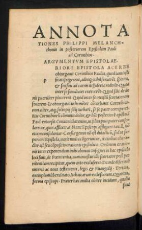 Argumentum Epistolae.