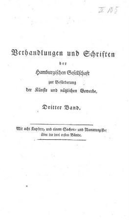 3.1792: Verhandlungen und Schriften der Hamburgischen Gesellschaft zur Beförderung der Künste und Nützlichen Gewerbe