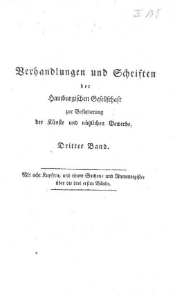 3.1792: Verhandlungen und Schriften der Hamburgischen Gesellschaft zur Beförderung der Künste und Nützlichen Gewerbe