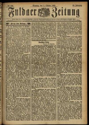 Erste Ausgabe vom Sonntag, den 01. Oktober 1893.