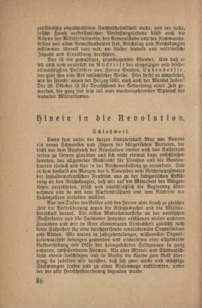 Hinein in die Revolution