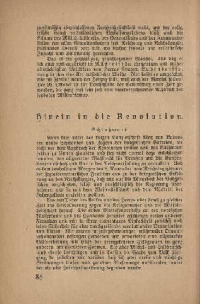 Hinein in die Revolution