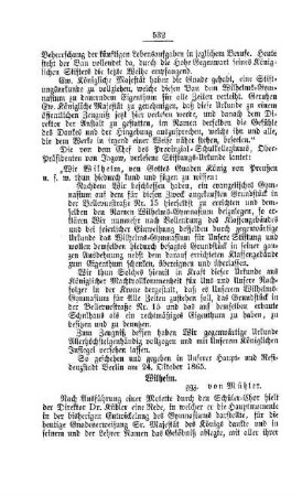 Gleichstellung der Gymnasien resp. Gelehrtenschulen in Schleswig und Holstein mit Preußischen Gymnasien und Realschulen erster Ordnung hinsichtlich des Eintritts in das Preußische Heer : [III. Gymnasien und Realschulen]