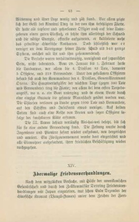 XIV. Abermalige Friedensverhandlungen