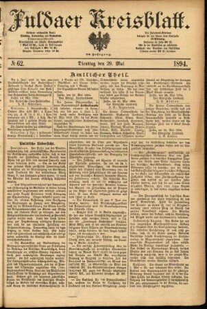 Ausgabe vom Dienstag, den 29. Mai 1894.