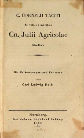 De vita et moribus Cn. Iul. Agricolae libellus
