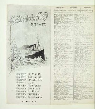 [Flyer Norddeutscher Lloyd, Bremen]