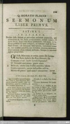 Q. Horatii Flacci Sermonum Liber Primus